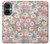 W3688 Floral Flower Art Pattern Hülle Schutzhülle Taschen und Leder Flip für OnePlus Nord CE 3 Lite, Nord N30 5G