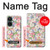 W3688 Floral Flower Art Pattern Hülle Schutzhülle Taschen und Leder Flip für OnePlus Nord CE 3 Lite, Nord N30 5G