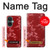 W3817 Red Floral Cherry blossom Pattern Hülle Schutzhülle Taschen und Leder Flip für OnePlus Nord CE 3 Lite, Nord N30 5G