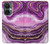 W3896 Purple Marble Gold Streaks Hülle Schutzhülle Taschen und Leder Flip für OnePlus Nord CE 3 Lite, Nord N30 5G