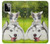 W3795 Kitten Cat Playful Siberian Husky Dog Paint Hülle Schutzhülle Taschen und Leder Flip für Motorola Moto G Power (2023) 5G