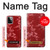 W3817 Red Floral Cherry blossom Pattern Hülle Schutzhülle Taschen und Leder Flip für Motorola Moto G Power (2023) 5G
