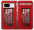 W0058 British Red Telephone Box Hülle Schutzhülle Taschen und Leder Flip für Google Pixel 8