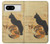 W3229 Vintage Cat Poster Hülle Schutzhülle Taschen und Leder Flip für Google Pixel 8