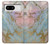 W3717 Rose Gold Blue Pastel Marble Graphic Printed Hülle Schutzhülle Taschen und Leder Flip für Google Pixel 8