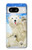 W3794 Arctic Polar Bear and Seal Paint Hülle Schutzhülle Taschen und Leder Flip für Google Pixel 8