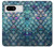 W3809 Mermaid Fish Scale Hülle Schutzhülle Taschen und Leder Flip für Google Pixel 8