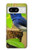 W3839 Bluebird of Happiness Blue Bird Hülle Schutzhülle Taschen und Leder Flip für Google Pixel 8