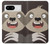 W3855 Sloth Face Cartoon Hülle Schutzhülle Taschen und Leder Flip für Google Pixel 8