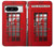 W0058 British Red Telephone Box Hülle Schutzhülle Taschen und Leder Flip für Google Pixel 8 pro