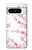 W3707 Pink Cherry Blossom Spring Flower Hülle Schutzhülle Taschen und Leder Flip für Google Pixel 8 pro
