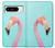 W3708 Pink Flamingo Hülle Schutzhülle Taschen und Leder Flip für Google Pixel 8 pro