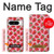 W3719 Strawberry Pattern Hülle Schutzhülle Taschen und Leder Flip für Google Pixel 8 pro