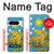 W3744 Tarot Card The Star Hülle Schutzhülle Taschen und Leder Flip für Google Pixel 8 pro