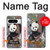 W3793 Cute Baby Panda Snow Painting Hülle Schutzhülle Taschen und Leder Flip für Google Pixel 8 pro