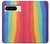 W3799 Cute Vertical Watercolor Rainbow Hülle Schutzhülle Taschen und Leder Flip für Google Pixel 8 pro