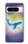 W3802 Dream Whale Pastel Fantasy Hülle Schutzhülle Taschen und Leder Flip für Google Pixel 8 pro