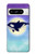 W3807 Killer Whale Orca Moon Pastel Fantasy Hülle Schutzhülle Taschen und Leder Flip für Google Pixel 8 pro