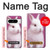 W3870 Cute Baby Bunny Hülle Schutzhülle Taschen und Leder Flip für Google Pixel 8 pro