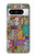 W3879 Retro Music Doodle Hülle Schutzhülle Taschen und Leder Flip für Google Pixel 8 pro