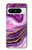 W3896 Purple Marble Gold Streaks Hülle Schutzhülle Taschen und Leder Flip für Google Pixel 8 pro