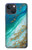 W3920 Abstract Ocean Blue Color Mixed Emerald Hülle Schutzhülle Taschen und Leder Flip für iPhone 14