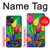 W3926 Colorful Tulip Oil Painting Hülle Schutzhülle Taschen und Leder Flip für iPhone 14