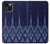 W3950 Textile Thai Blue Pattern Hülle Schutzhülle Taschen und Leder Flip für iPhone 14