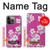 W3924 Cherry Blossom Pink Background Hülle Schutzhülle Taschen und Leder Flip für iPhone 14 Pro