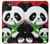 W3929 Cute Panda Eating Bamboo Hülle Schutzhülle Taschen und Leder Flip für iPhone 14 Plus