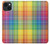 W3942 LGBTQ Rainbow Plaid Tartan Hülle Schutzhülle Taschen und Leder Flip für iPhone 14 Plus
