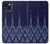 W3950 Textile Thai Blue Pattern Hülle Schutzhülle Taschen und Leder Flip für iPhone 14 Plus