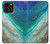 W3920 Abstract Ocean Blue Color Mixed Emerald Hülle Schutzhülle Taschen und Leder Flip für iPhone 14 Pro Max