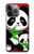 W3929 Cute Panda Eating Bamboo Hülle Schutzhülle Taschen und Leder Flip für iPhone 14 Pro Max