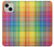 W3942 LGBTQ Rainbow Plaid Tartan Hülle Schutzhülle Taschen und Leder Flip für iPhone 13