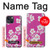 W3924 Cherry Blossom Pink Background Hülle Schutzhülle Taschen und Leder Flip für iPhone 13 Pro
