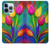 W3926 Colorful Tulip Oil Painting Hülle Schutzhülle Taschen und Leder Flip für iPhone 13 Pro