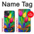 W3926 Colorful Tulip Oil Painting Hülle Schutzhülle Taschen und Leder Flip für iPhone 13 Pro