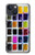 W3956 Watercolor Palette Box Graphic Hülle Schutzhülle Taschen und Leder Flip für iPhone 13 Pro