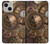 W3927 Compass Clock Gage Steampunk Hülle Schutzhülle Taschen und Leder Flip für iPhone 13 mini