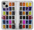 W3956 Watercolor Palette Box Graphic Hülle Schutzhülle Taschen und Leder Flip für iPhone 13 mini