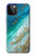 W3920 Abstract Ocean Blue Color Mixed Emerald Hülle Schutzhülle Taschen und Leder Flip für iPhone 12, iPhone 12 Pro