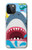 W3947 Shark Helicopter Cartoon Hülle Schutzhülle Taschen und Leder Flip für iPhone 12, iPhone 12 Pro