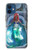 W3912 Cute Little Mermaid Aqua Spa Hülle Schutzhülle Taschen und Leder Flip für iPhone 12 mini