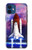 W3913 Colorful Nebula Space Shuttle Hülle Schutzhülle Taschen und Leder Flip für iPhone 12 mini