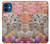 W3916 Alpaca Family Baby Alpaca Hülle Schutzhülle Taschen und Leder Flip für iPhone 12 mini