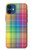 W3942 LGBTQ Rainbow Plaid Tartan Hülle Schutzhülle Taschen und Leder Flip für iPhone 12 mini