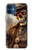 W3949 Steampunk Skull Smoking Hülle Schutzhülle Taschen und Leder Flip für iPhone 12 mini