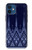 W3950 Textile Thai Blue Pattern Hülle Schutzhülle Taschen und Leder Flip für iPhone 12 mini