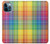 W3942 LGBTQ Rainbow Plaid Tartan Hülle Schutzhülle Taschen und Leder Flip für iPhone 12 Pro Max